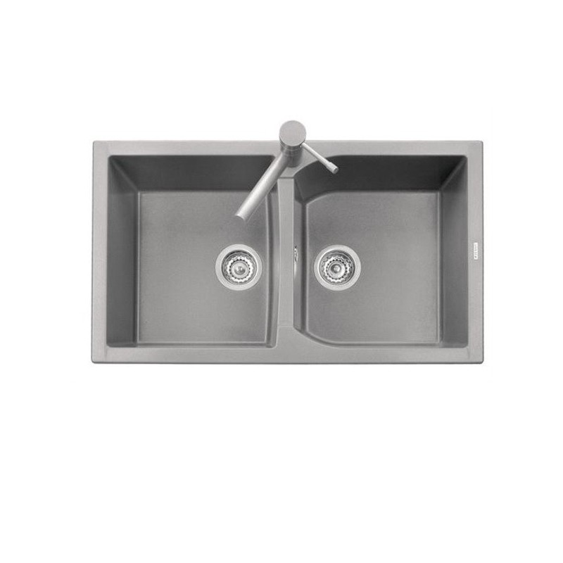 CORAX 86.20 Lavello cucina a due vasche finitura ultrametal 41 alluminio