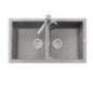 CORAX 86.20 Lavello cucina a due vasche finitura ultrametal 41 alluminio