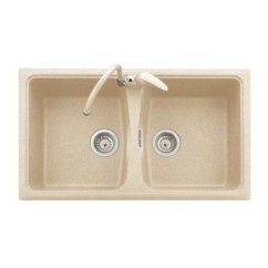 SPAZIO 86.20 Lavello cucina a due vasche finitura ultrametal 41 alluminio