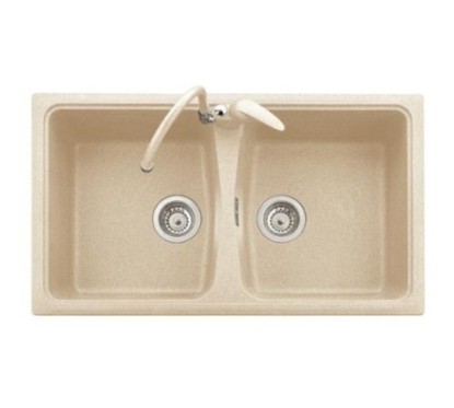 SPAZIO 86.20 Lavello cucina a due vasche finitura ultrametal 41 alluminio