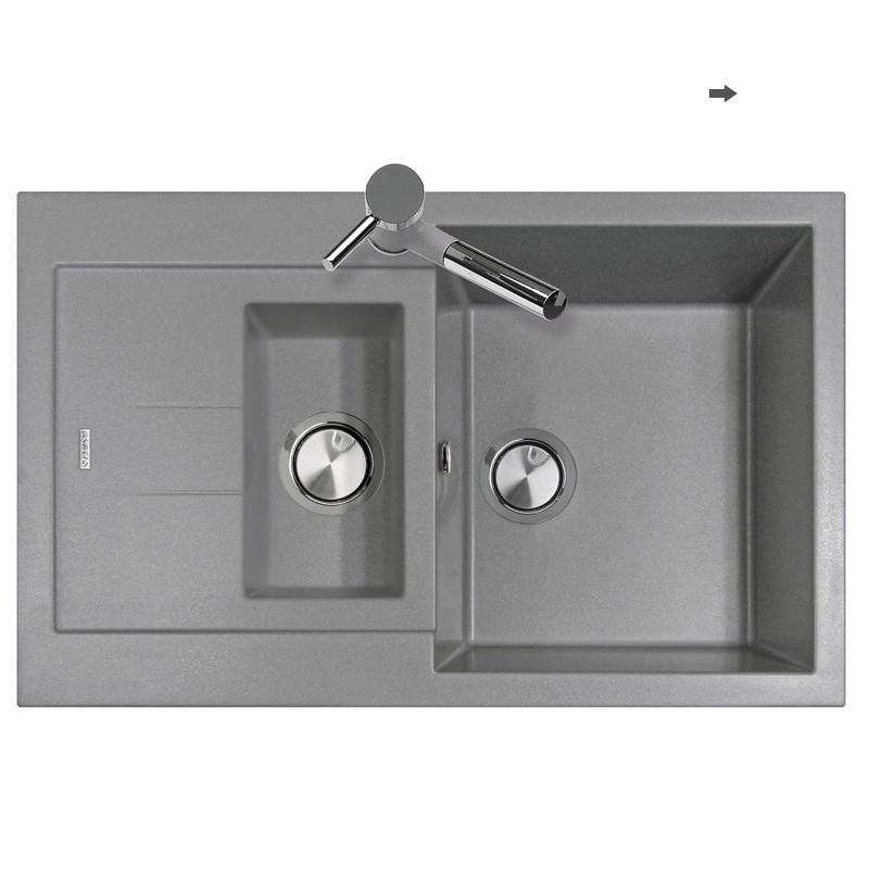 ELEGANCE 78.15 Lavello cucina a due vasche finitura micro ultragranit 70 black matt