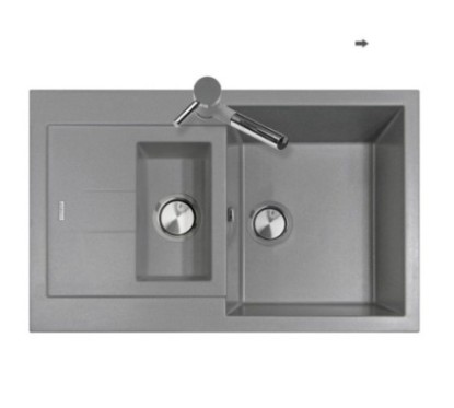 ELEGANCE 78.15 Lavello cucina a due vasche finitura micro ultragranit 70 black matt