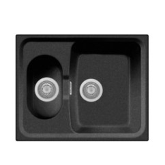 ROXANA 61.15 Lavandino cucina a due vasche finitura micro ultragranit nero ebony