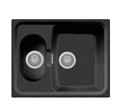 ROXANA 61.15 Lavandino cucina a due vasche finitura micro ultragranit nero ebony