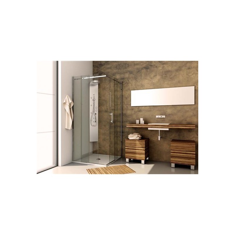 QUBO Box doccia Angolare cm 90 finitura cromo lucido (misura 87/90-87/90 h.195)