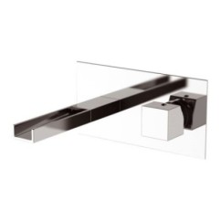 CUBE WATERFALL monocomando lavabo da incasso con bocca a cascata finitura cromo