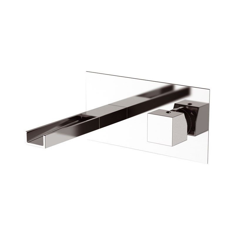 CUBE WATERFALL monocomando lavabo da incasso con bocca a cascata finitura cromo
