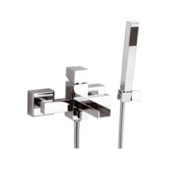 CUBE WATERFALL monocomando vasca esterno con bocca a cascata finitura cromo