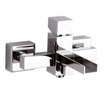 CUBE WATERFALL monocomando vasca esterno con bocca a cascata finitura cromo