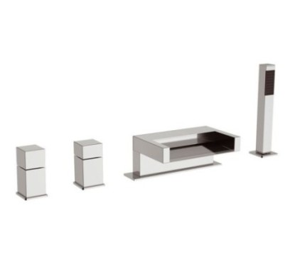 CUBE WATERFALL miscelatore monocomando bordo vasca finitura cromo