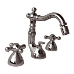 REVIVAL batteria bidet canna antica con scarico finitura cromo