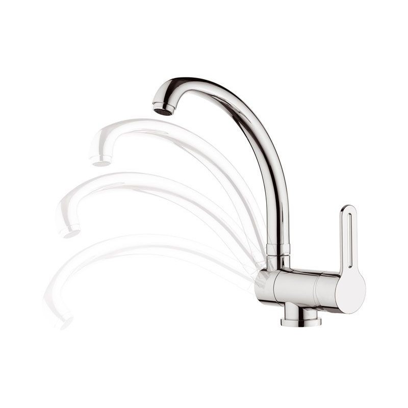 SMART monocomando per lavello con bocca alta finitura cromo