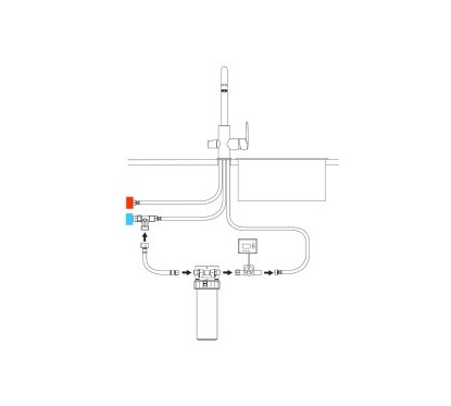 Miscelatore a 3-vie per lavello S20679DW con selezione acqua