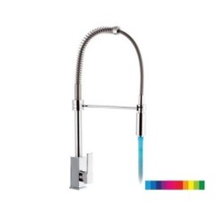 COLOR & AMBIENT monocomando lavello a molla con luce LED finitura cromo