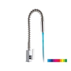COLOR & AMBIENT monocomando lavello a molla con luce LED finitura cromo