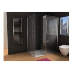 PANORAMA 2 Pareti doccia fissa per Box Doccia cm80x200h-cm70/30x200h finitura argento satinato (78/80-68/70+30 h.200)
