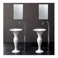 FORMOSA Lavabo tondo su colonna centro stanza bianco
