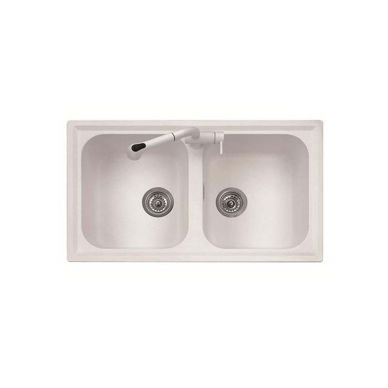 ATLANTIC 86.20 Lavello cucina a due vasche finitura ultrametal 41 alluminio