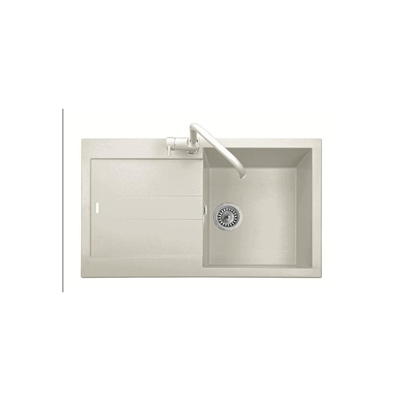 ELEGANCE 86.10 Lavello cucina ad una vasca più scolapiatti finitura ultrametal 41 alluminio