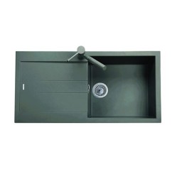 ELEGANCE 99.10 Lavello cucina ad una vasca più scolapiatti finitura ultrametal 41 alluminio