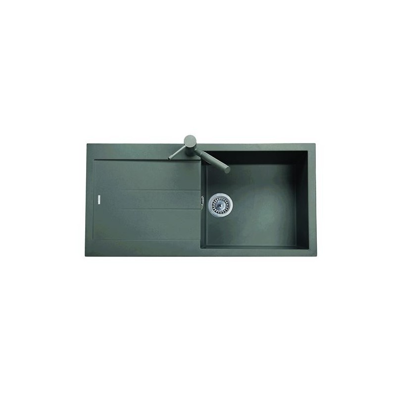 ELEGANCE 99.10 Lavello cucina ad una vasca più scolapiatti finitura ultrametal 41 alluminio