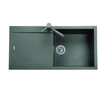 ELEGANCE 99.10 Lavello cucina ad una vasca più scolapiatti finitura ultrametal 41 alluminio