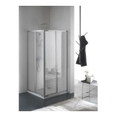BRIO Box doccia Angolare scorrevole finitura argento satinato 80 cm trasparente (misura 70/80-70/80 h.185)