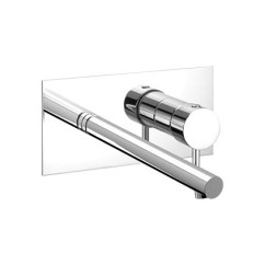 SIMPLY Miscelatore per lavabo ad incasso non ispezionabile, con bocca a parete finitura nickel spazzolato