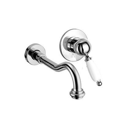 PARENTESI Miscelatore per lavabo ad incasso, con bocca a parete finitura cromo-oro