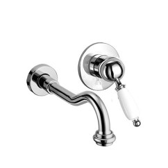 PARENTESI Miscelatore per lavabo ad incasso, con bocca a parete finitura vecchio rame