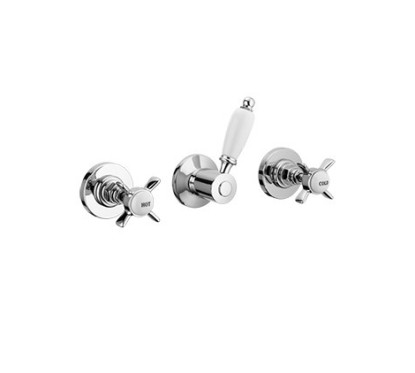 LIVINGSTONE Gruppo vasca/doccia ad incasso con deviatore a due uscite finitura cromo
