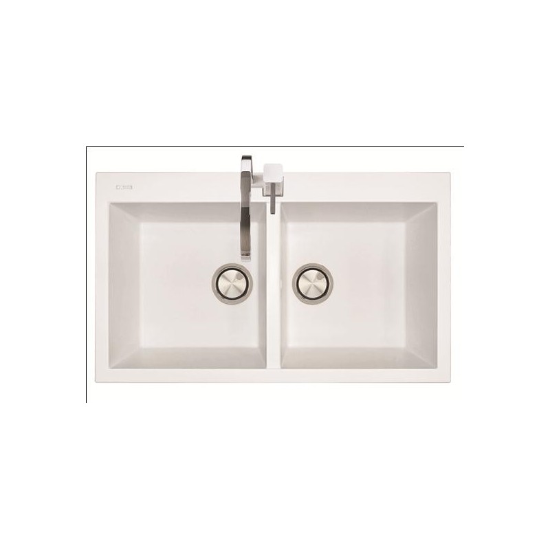ELEGANCE 86.20 Lavello cucina a due vasche finitura micro ultragranit 70 black matt