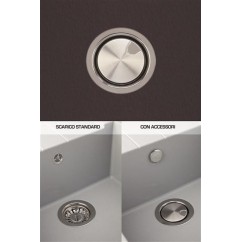 ELEGANCE 86.20 Lavello cucina a due vasche finitura micro ultragranit 90 bianco opale