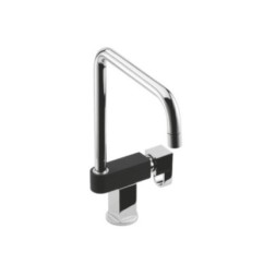 DUCK Monocomando per lavello finitura bicolore nero/cromo