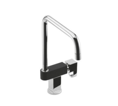 DUCK Monocomando per lavello finitura bicolore nero/cromo