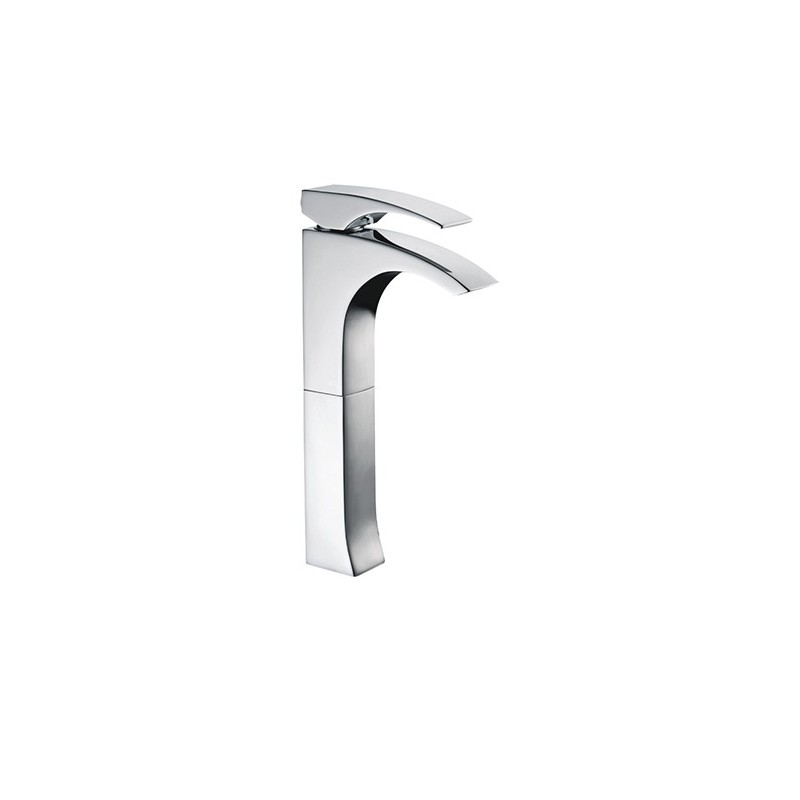 LASER Monocomando lavabo alto con piletta click-clack finitura cromo