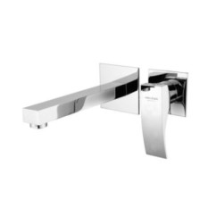 LASER Monocomando lavabo a muro connessione a ponte canna mm 200 finitura cromo