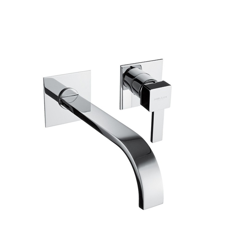 PRETTY Monocomando lavabo a muro due parti canna mm 200 finitura cromo