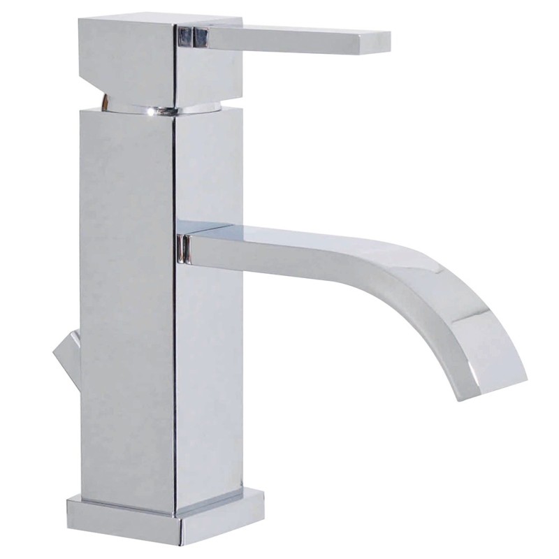 PRETTY Monocomando lavabo con scarico automatico finitura cromo spazzolato