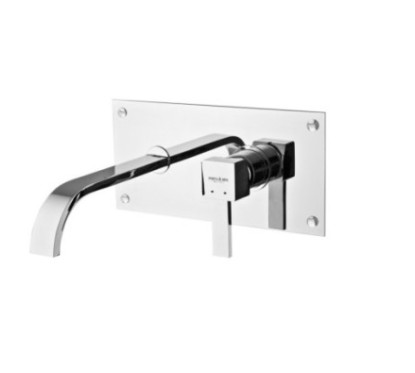 PRETTY Monocomando lavabo a muro piastra unita finitura dark copper