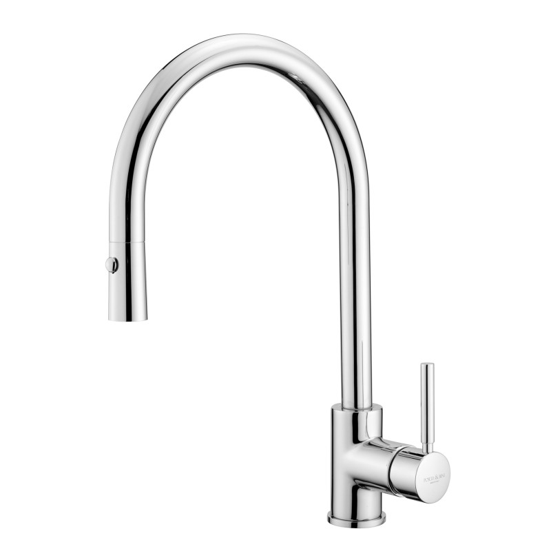 FORMA Monocomando lavello a ponte con doccetta estraibile finitura cromo