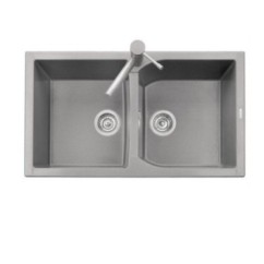 CORAX 86.20 Lavandino  cucina a due vasche finitura micro ultragranit 55 sahara
