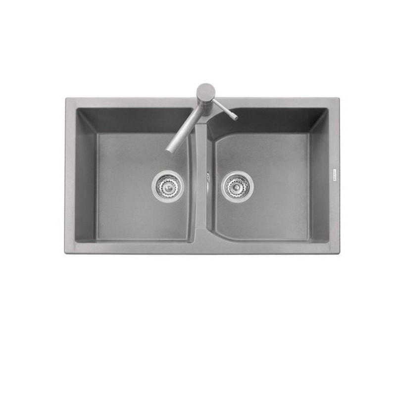 CORAX 86.20 Lavello cucina a due vasche finitura micro ultragranit 58 bianco latte