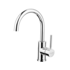 FORMA Monocomando lavabo canna alta con piletta click-clack finitura nickel satinato