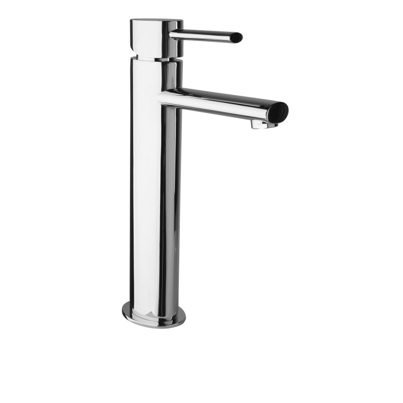 RIVER Monocomando lavabo alto con piletta click-clack finitura cromo