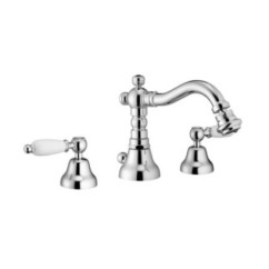 QUEEN Batteria bidet con scarico automatico finitura bronzato
