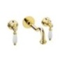 QUEEN Batteria lavabo a muro con canna mm 250 finitura bronzato