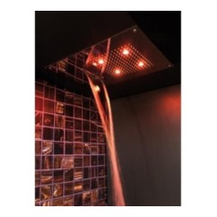 Soffione cromoterapia da incasso in acciaio inox 2 getti 4 led 550x400