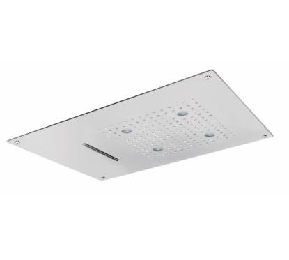 Soffione cromoterapia da incasso in acciaio inox 2 getti 4 led 550x400