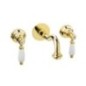 QUEEN Batteria lavabo a muro con canna mm 160 finitura nichel antico